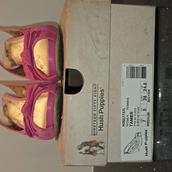 Pink suede Slingback Hush Puppies - Picture 5 of 5